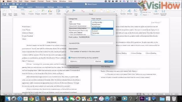 edit field word 2016 for mac